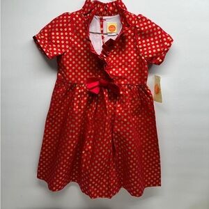Southern Sunshine Kids polka dots Holiday dress size 7 nwt
